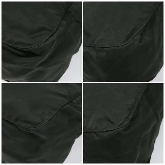 PRADA Hand Bag Nylon Khaki Silver Auth - Picture 16 of 16